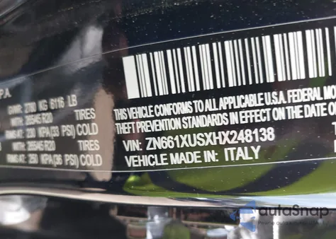 2017 Maserati Levante z USA, uszkodzony, nr VIN ZN661XUSXHX248138